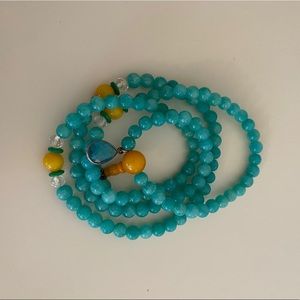 Blue bead bracelet
